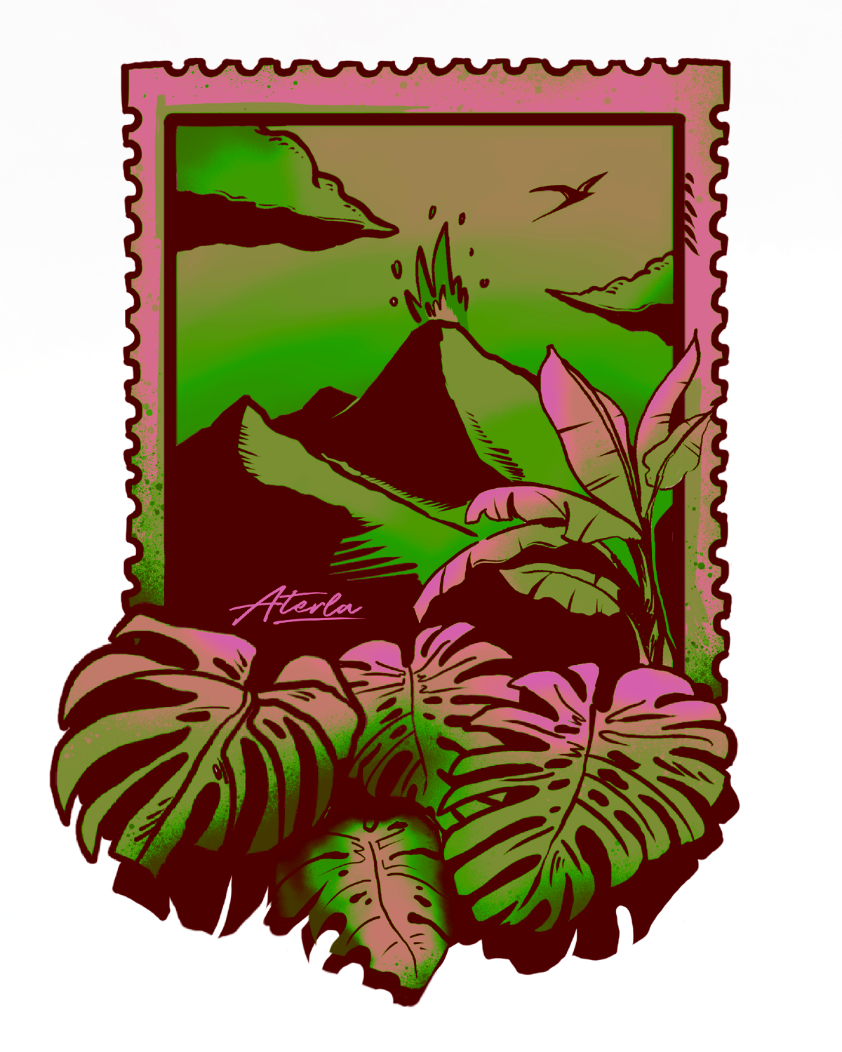 MONSTRERA ISLAND Original Pink Women